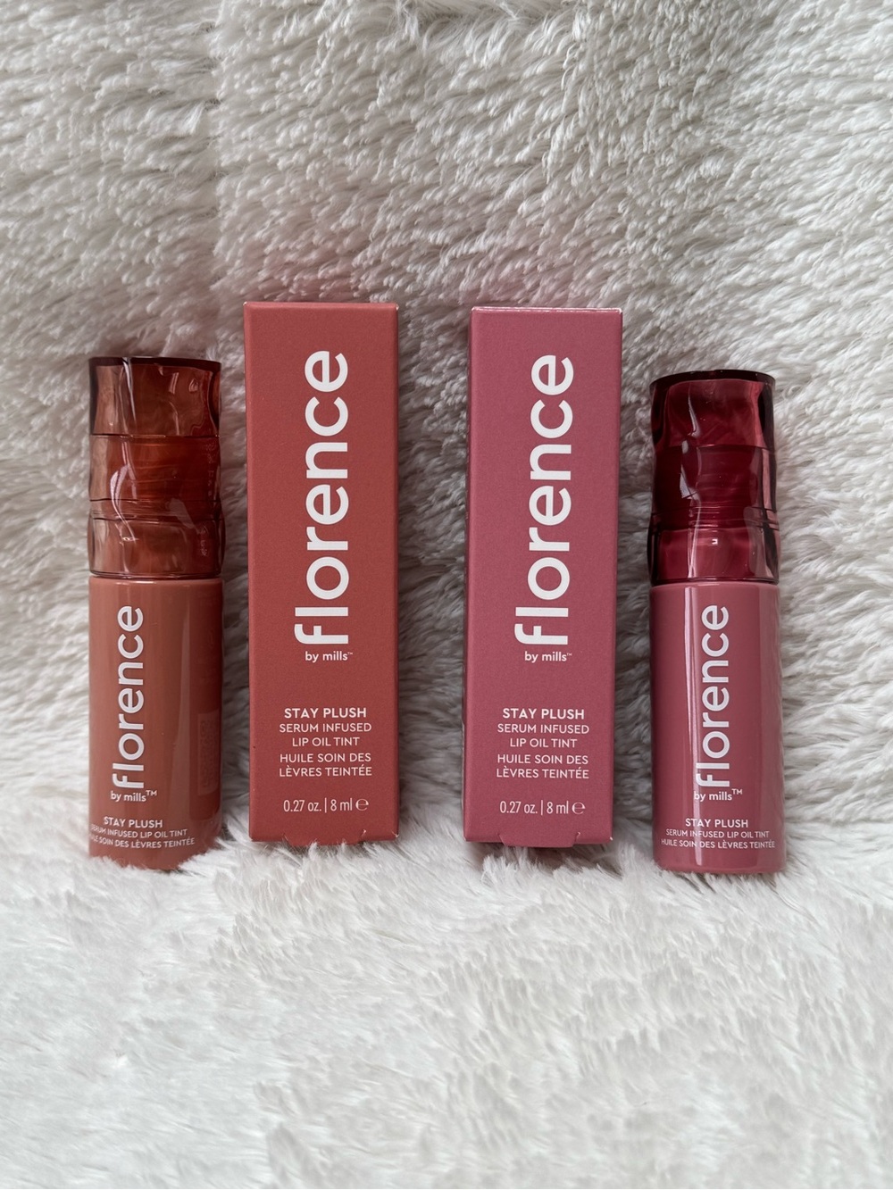 NIB - 2 Florence by Mills Stay Plush Lip Oil Tints